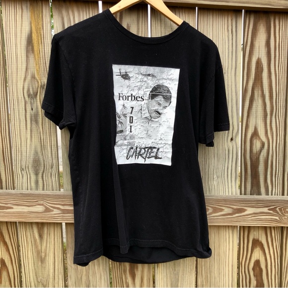 El Chapo Shirt Cartel Forbes Mexican Lord Narcos Tee Black Sz large - Picture 2 of 5